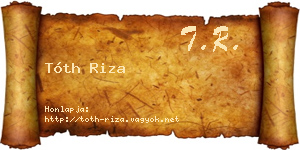 Tóth Riza névjegykártya